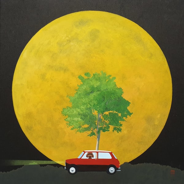 NAM JEA HYUN 차 속 나무심기, 2022 장지에 채색 35 cm x 35 cm