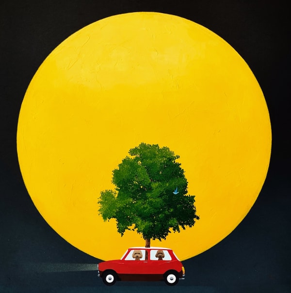 NAM JEA HYUN 차 속 나무심기, 2024 장지에 채색 45 x 45 cm