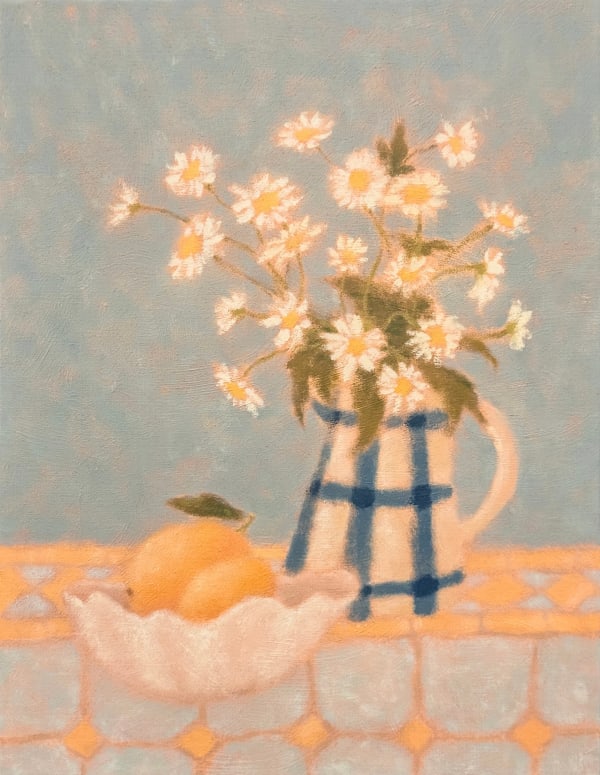 키츠 kits 데이지와 레몬을 담아, 2024 acrylic on canvas 40.9 x 31.8 cm