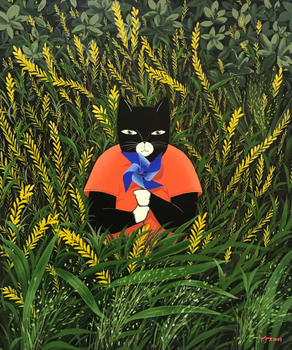 박영미 꽃길에서 만나요, 2024 Gouache on canvas 45.5 x 53 cm