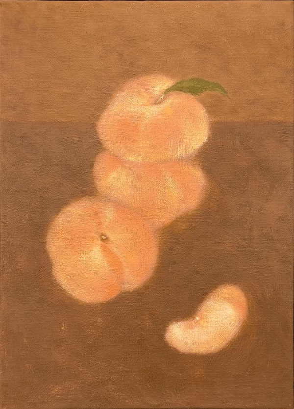 키츠 kits 한여름 저녁의 복숭아, 2024 acrylic on canvas 33.4 x 24.2 cm