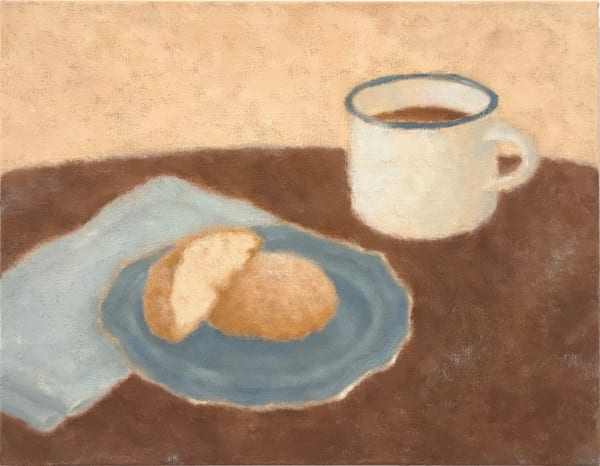 키츠 kits 아침의 커피, 2023 acrylic on canvas 31.8 x 40.9 cm