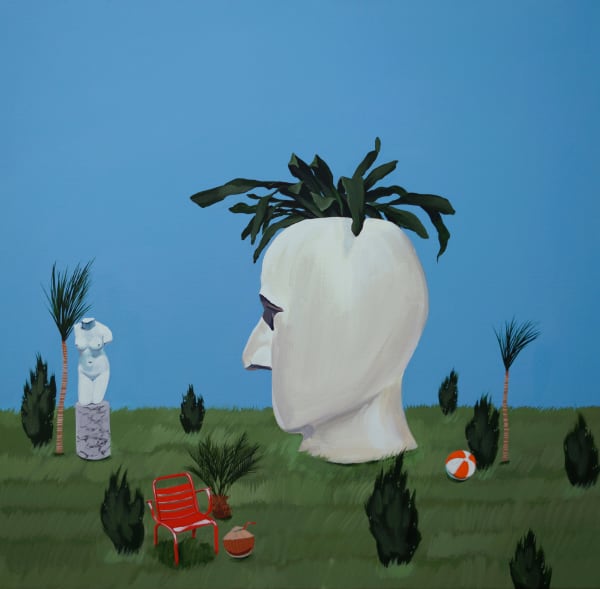 황다연 statue, 2024 Acrylic gouache on canvas 45.5 x 45.5 cm