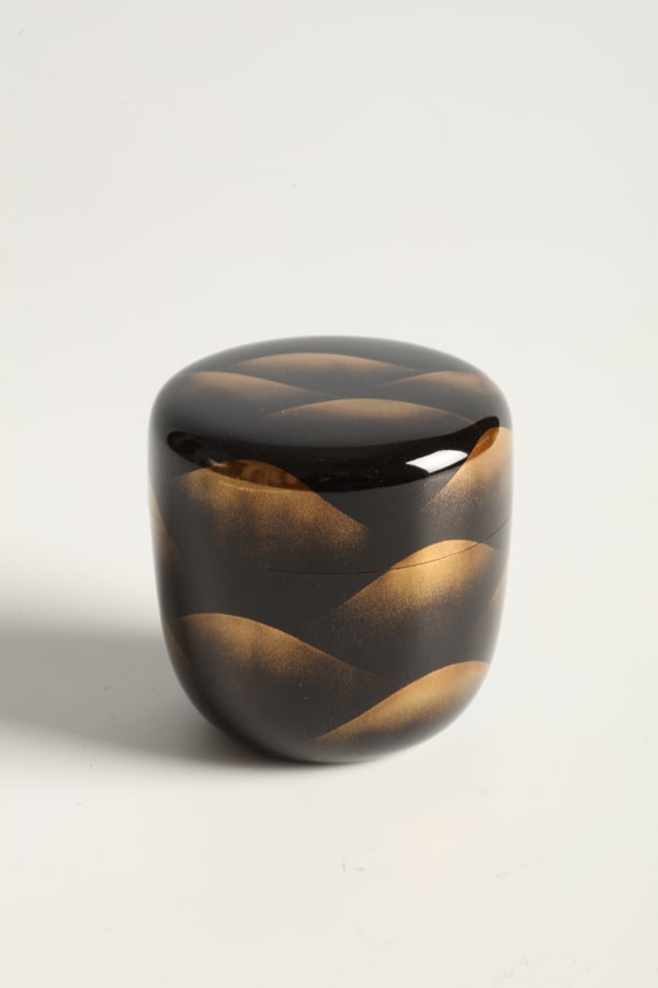 Tea Caddy with Distant Mountains and Silver Interior