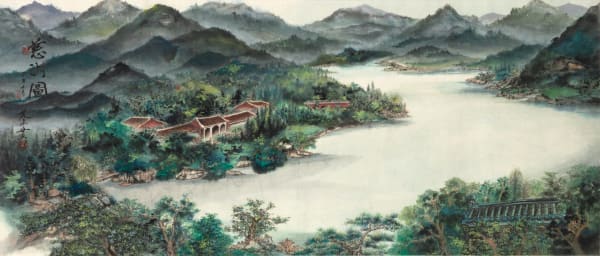 Mountain Lake and Village