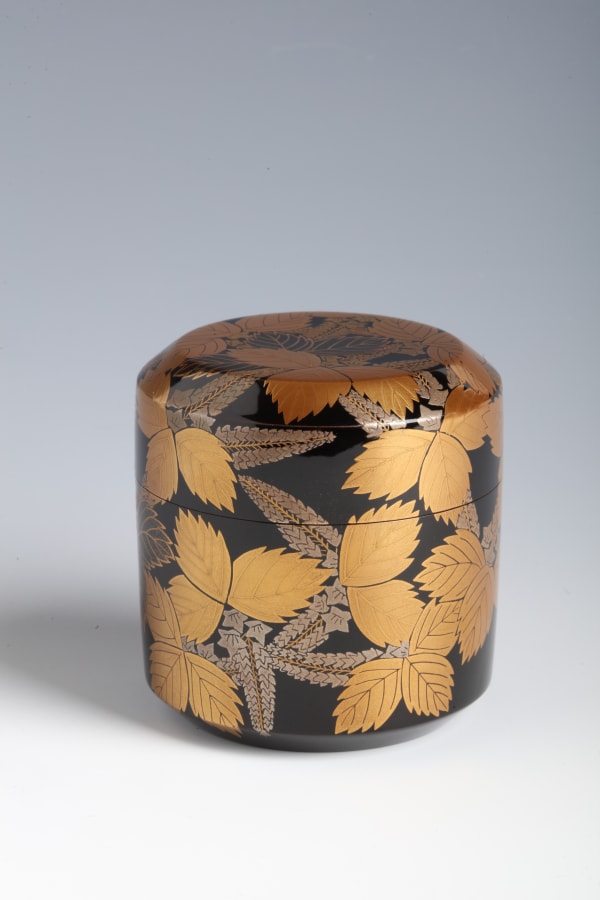 Shikō Hosokawa, Tea Caddy with Wisteria, 1980s