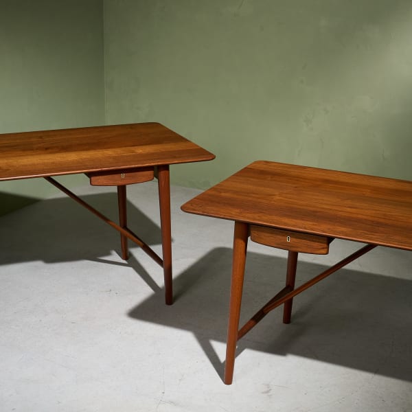 Peter Hvidt & Orla Mølgaard-Nielsen, Pair of Desks 'Model 310' in Solid Teak for Søborg Møbelfabrik, Denmark , 1950s