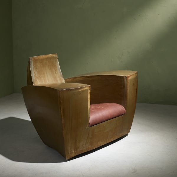 Jonathan Singleton, 'Easy One' Armchair in Patinated Steel and Leather, UK/Spain, 1990s