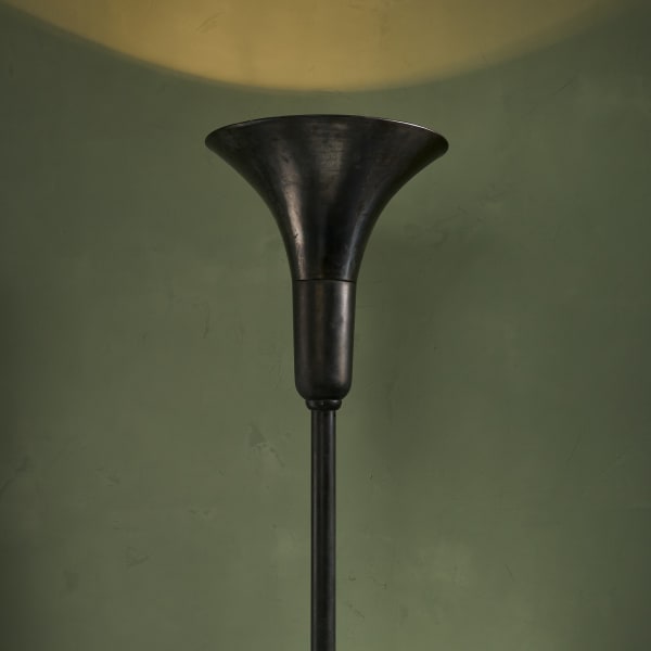 Wolfgang and Pola Hoffmann, Bauhaus 'Luminator' Floor Lamp in Patinated Steel, 1930's