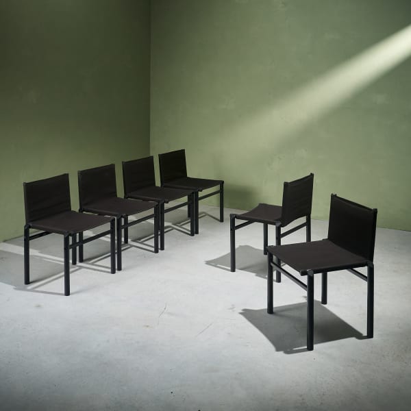 Afra & Tobia Scarpa, Set of 6 Mastro Dining Chairs for Molteni, Italy, 1981