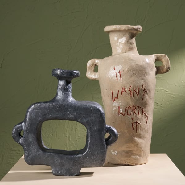 Willem van Hooff, Set of Two Core Vessels, Glazed Earthenware, The Netherlands, 2020s