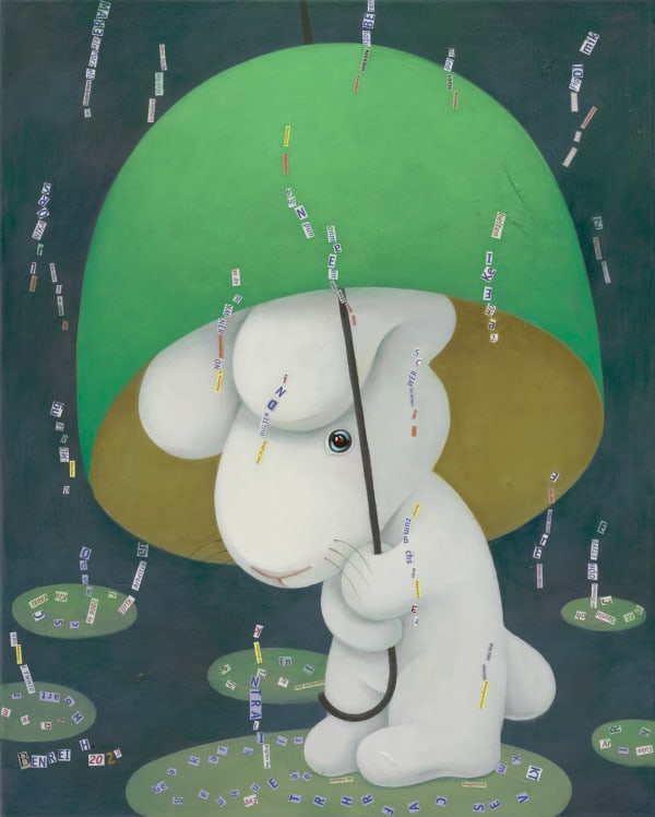 黃本蕊 Benrei HUANG 文字的挫折力 Words fail me, 2023 壓克力顏料/畫布 Acrylic on canvas 76.5 x 61 cm