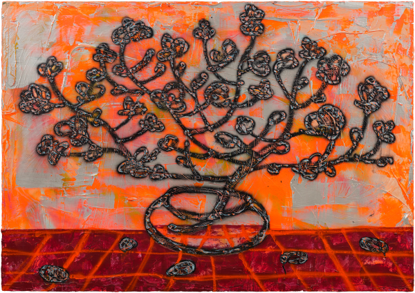 劉文豪 LIU Wen Hao 枯木逢春 Trees are Blooming in Spring, 2023 壓克力顏料、噴漆/畫布 Acrylic and spray paint on canvas 81 x 115 cm