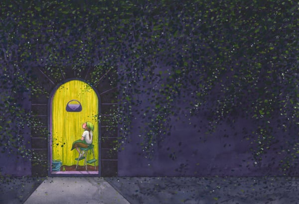 幾米 Jimmy Liao 黑日夢 Night Dreaming, 未紀年 n.d. 壓克力顏料、水彩、油性簽字筆／紙 Acrylic, watercolor and marker on paper 15 1/8 x 22 1/2 in 38.5 x 57 cm