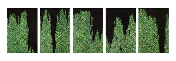 莊普 TSONG Pu, 夜暖嫩綠草叢間的五段變化 Five Stages of Change Among the Green Grass of a Warm Evening, 2023