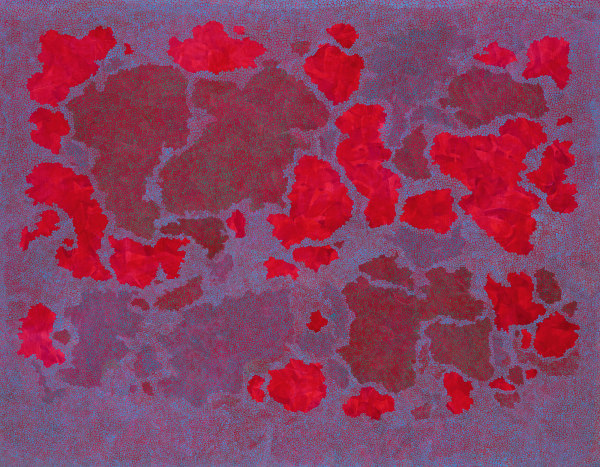 王玫玲 Mei Ling WANG 浪漫細胞 Romantic Cell, 2019 壓克力顏料、批土/畫布 Acrylic and putty on canvas 35 7/8 x 45 7/8 in 91 x 116.5 cm