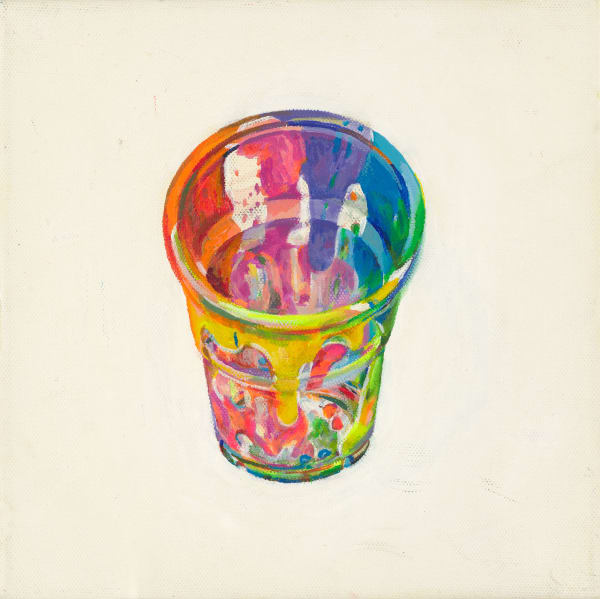 曲家瑞 Kristycharay 小杯子 Plastic Cup, 2016 壓克力顏料／畫布 Acrylic on canvas 7 5/8 x 7 5/8 in 19.5 x 19.5 cm