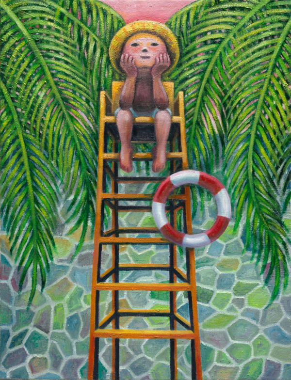 幾米 Jimmy Liao 夏日的煩惱 Summer Worries, 2023 油彩/畫布 Oil on canvas 65 x 50 cm