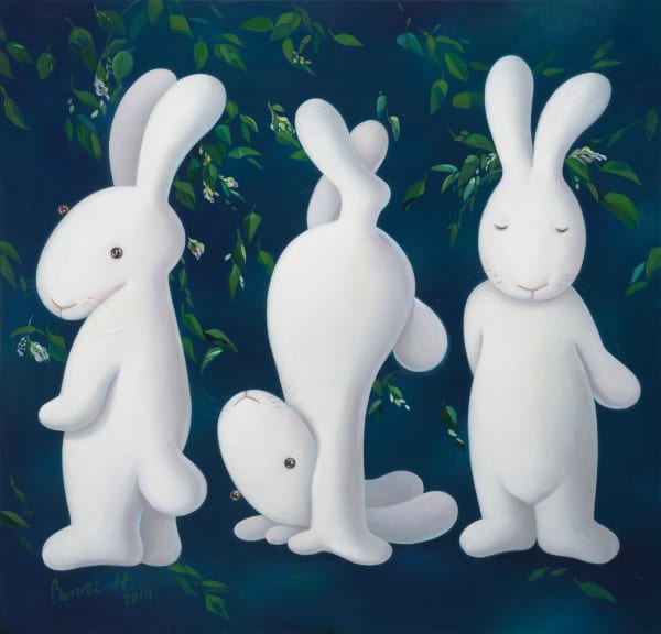 黃本蕊 Benrei HUANG 三人行必有我師 Three's the company, 2019 壓克力顏料/畫布 Acrylic on canvas 48 1/8 x 48 1/8 in 122 x 122 cm