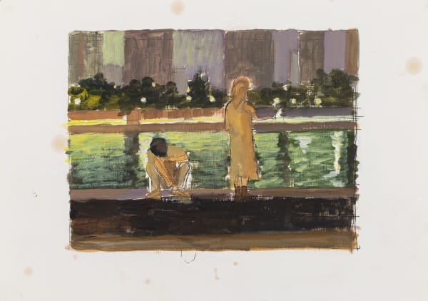 张安 ZHANG An, 岸边(草图) By the Riverbank (drawing), 2024