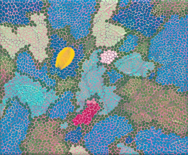 王玫玲 Mei Ling WANG 對話 Dialogue, 2018 壓克力顏料、批土/畫布 Acrylic and putty on canvas 8 5/8 x 10 5/8 in 22 x 27 cm