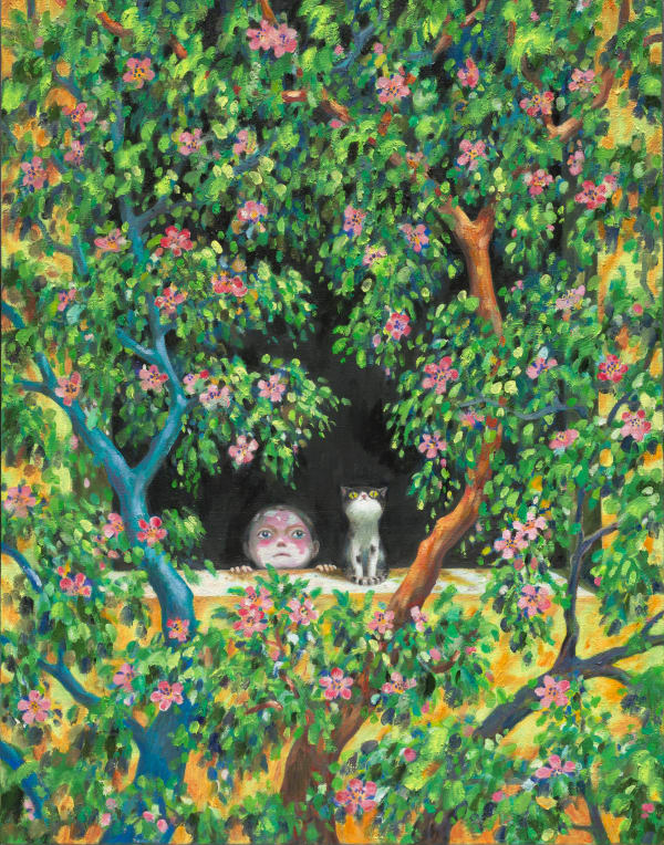 幾米 Jimmy Liao 午后的等待 Waiting in the Afternoon, 2017-2018 油彩／畫布 Oil on canvas 45 7/8 x 35 7/8 in 116.5 x 91 cm