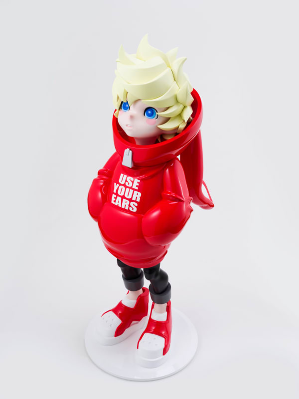 松浦浩之 Hiroyuki MATSUURA Windy Bunny 2022 (RED), 2022 聚氨酯漆、尼龍纖維、3D列印 Urethan paint on nylon fiber and 3D printed 120 x 39.2 x 47.8 cm