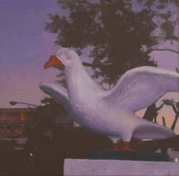 林彥瑋 LIN Yen Wei 公園的鴿子 Pigeons in the Park, 2020 油彩/畫布 Oil on canvas 11 3/4 x 11 3/4 in 30 x 30 cm