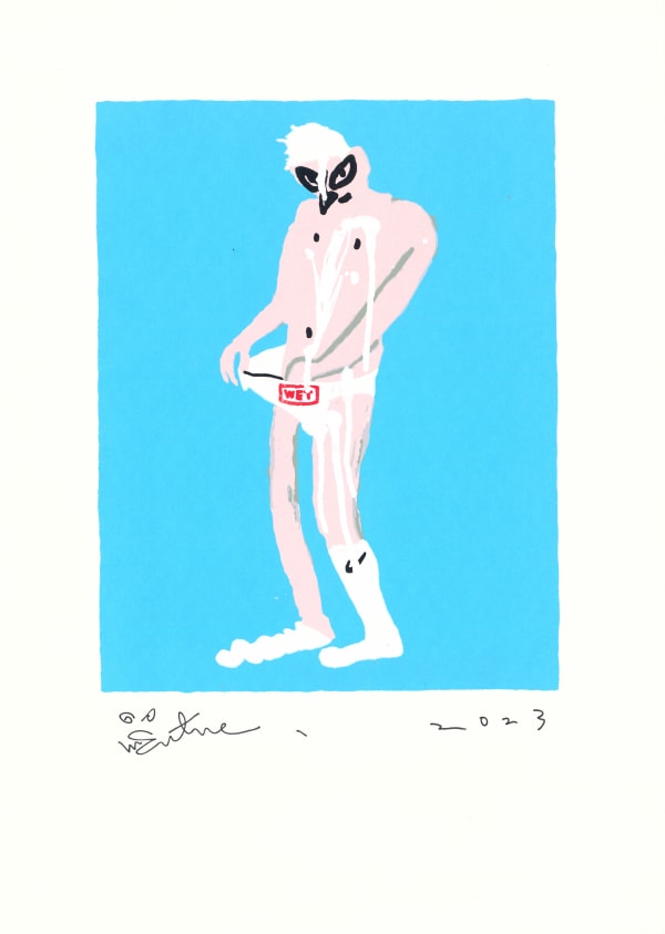 桑拿大可 Sangna Take 享受生活-32 Enjoy Life-32, 2023 絹印、壓克力顏料/紙 Silkscreen and acrylic on paper 50 x 35.5 cm
