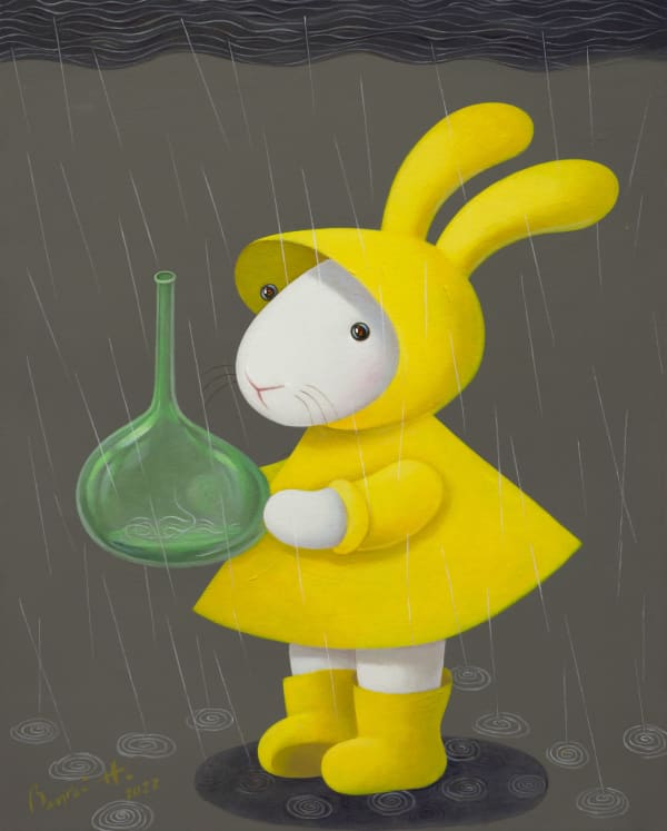 黃本蕊 Benrei HUANG, 雨天變奏曲─收集零落片段的雨絲 Rainy days variation-collecting loose threads, 2022