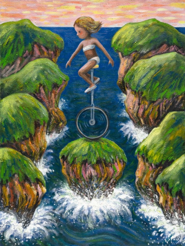幾米 Jimmy Liao 當我獨樹一格的模樣 When I Become a Unique Presence, 2023 油彩/紙 Oil on paper 76.5 x 57 cm