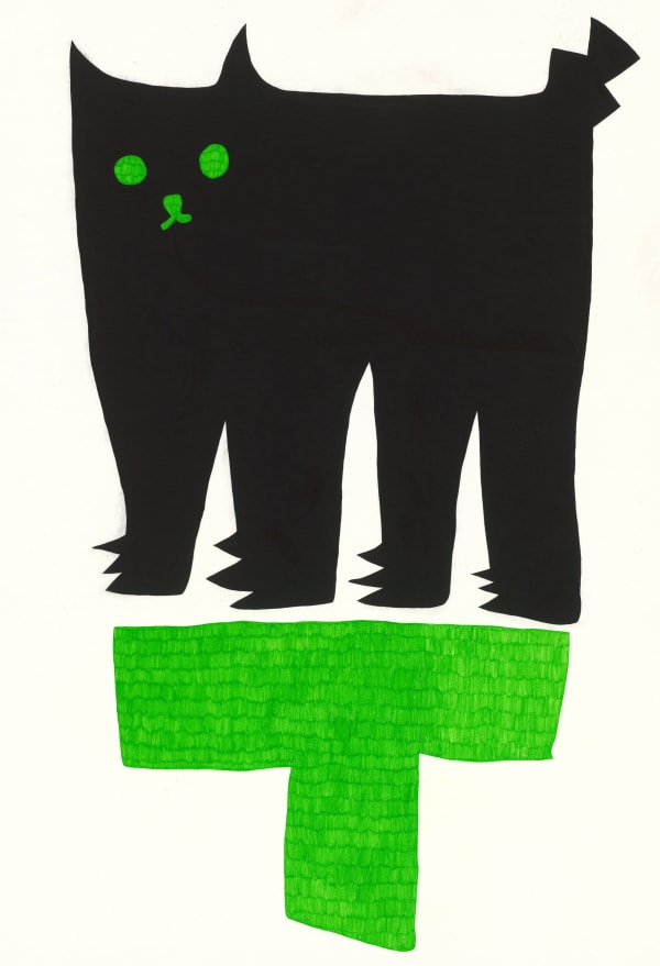 陳普 CHEN Pu 群落生境_Cat＃02 Biotope _ Cat#02, 2024 墨、原子筆／紙 Ink, ball-point pen on paper 85 x 58 cm