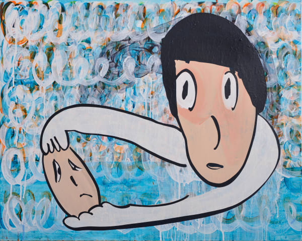蕭筑方 HSIAO Chu-Fang 表情控管 Give Me A Smile, 2023 壓克力顏料/畫布 Acrylic on canvas 72.5 x 91 cm
