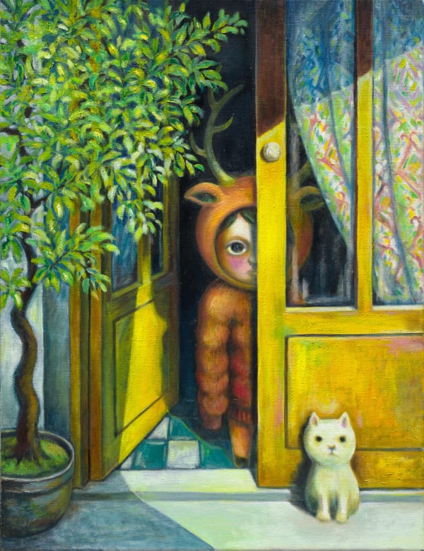 幾米 Jimmy Liao 你在看我嗎 Did You See Me, 2022 油彩／畫布 Oil on canvas 65 x 50 cm