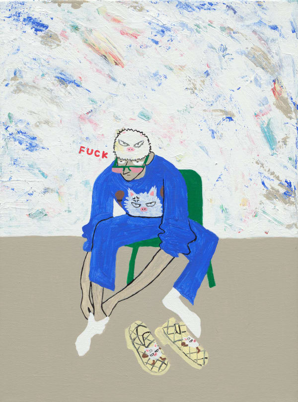 桑拿大可 Sangna Take Pokemon x Bottega Veneta-火爆猴 Pokemon x Bottega Veneta-Primeape, 2022 壓克力顏料／畫布 Acrylic on canvas 15 3/4 x 11 3/4 in 40 x 30 cm