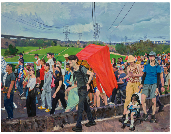 刘小东 LIU Xiaodong, 过桥 Bridge Crossing, 2024