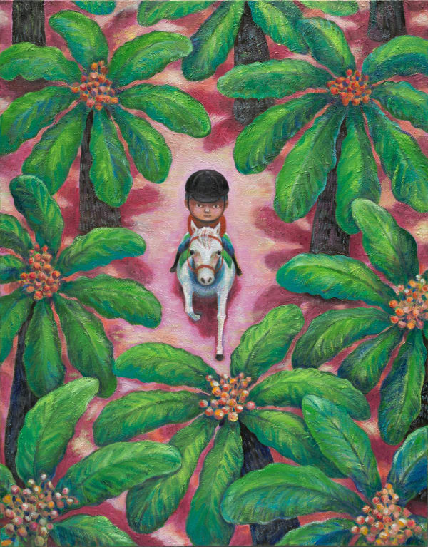 幾米 Jimmy Liao 漫步 Taking a Stroll, 2017-2018 油彩／畫布 Oil on canvas 45 7/8 x 35 7/8 in 116.5 x 91 cm