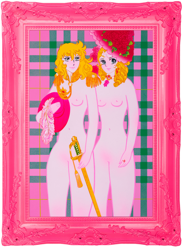 李承道 Chen-Dao LEE 超級常玉-凡爾賽玫瑰 MegaSanyu - Rose of Versailles, 2022 壓克力顏料、油彩／畫布裱於古典畫框 Acrylic and oil on canvas with deco-frame 37 3/4 x 28 in 96 x 71 cm