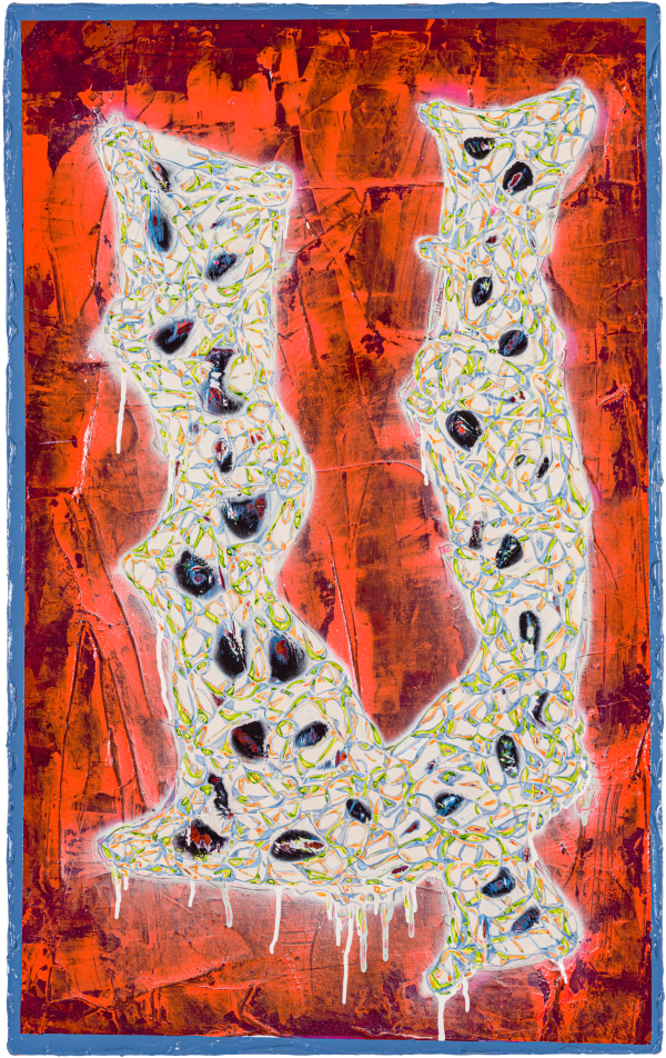 劉文豪 LIU Wen Hao 連連看 III Connect The Dots III, 2024 壓克力顏料、噴漆/畫布 Acrylic and spray paint on canvas 90 x 56 cm