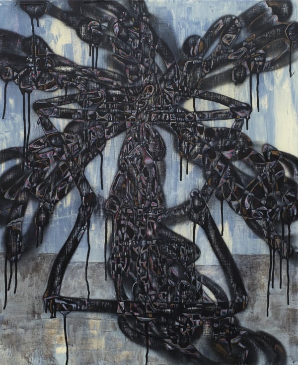 劉文豪 LIU Wen Hao 成年期 Adulthood, 2022 壓克力顏料、噴漆/畫布 Acrylic and spray print on canvas 25 5/8 x 20 7/8 in 65 x 53 cm