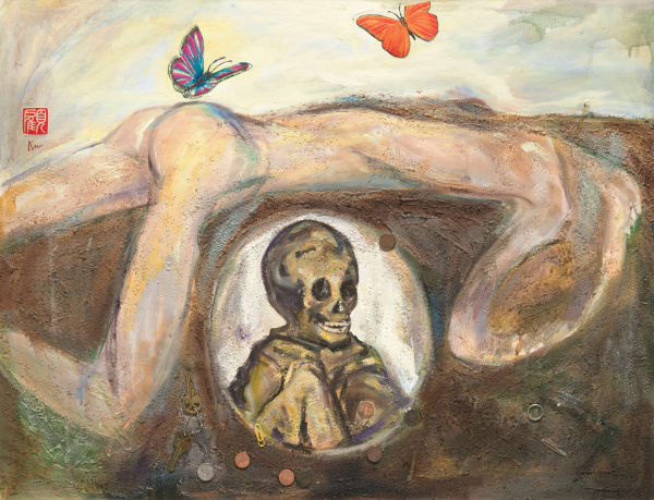 顧福生 Fu-Sheng KU 天高地厚 Heaven and Earth, 2001 綜合媒材／畫布 Mixed media on canvas 24 1/8 x 31 7/8 in 61 x 81 cm