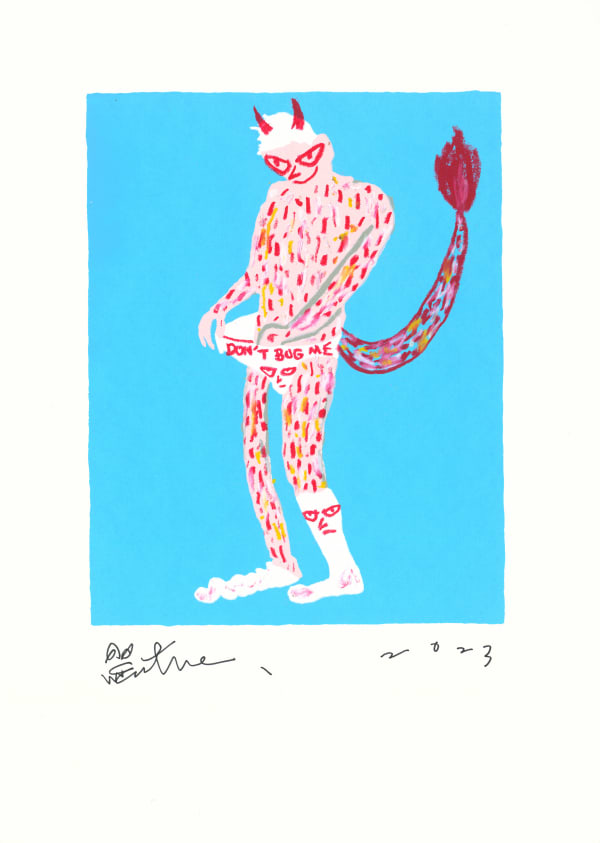 桑拿大可 Sangna Take 享受生活-20 Enjoy Life-20, 2023 絹印、壓克力顏料/紙 Silkscreen and acrylic on paper 50 x 35.5 cm