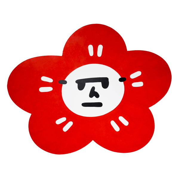 劉正堃 Abei LIU HUA HUA GARDEN COLOR SERIES GOLDEN HEAVY BODY - Naphthol Red Light SIZE L, 2022 壓克力顏料／木板 Acrylic on wood 32 1/2 x 41 3/8 x 1 1/8 in 82.7 x 105 x 3 cm