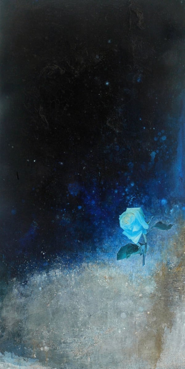 司徒強 SZETO Keung 藍舍利 Sacred Relics in Blue, 2009 壓克力顏料/麻布 Acrylic on linen 42 x 21 3/8 in 106.7 x 54.4 cm