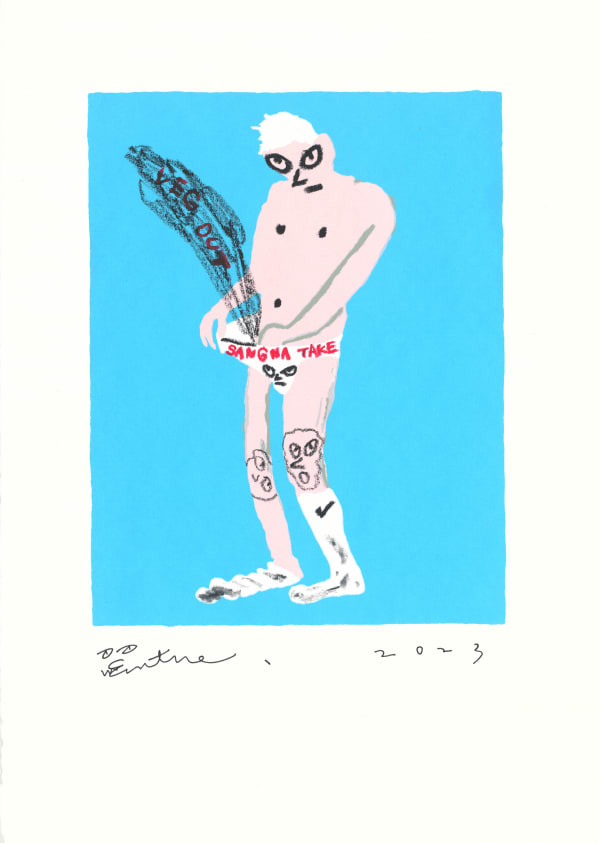 桑拿大可 Sangna Take 享受生活-13 Enjoy Life-13, 2023 絹印、壓克力顏料/紙 Silkscreen and acrylic on paper 50 x 35.5 cm