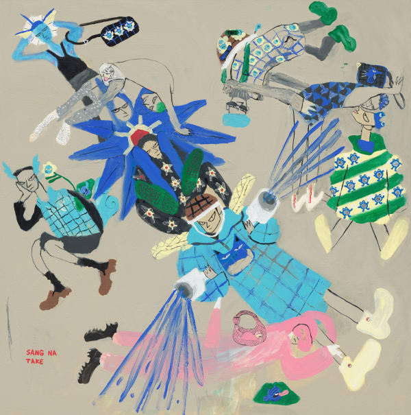 桑拿大可 Sangna Take Pokemon x Bottega Veneta-水系 Pokemon x Bottega Veneta-Water Type, 2022 壓克力顏料／畫布 Acrylic on canvas 35 3/8 x 35 3/8 in 90 x 90 cm