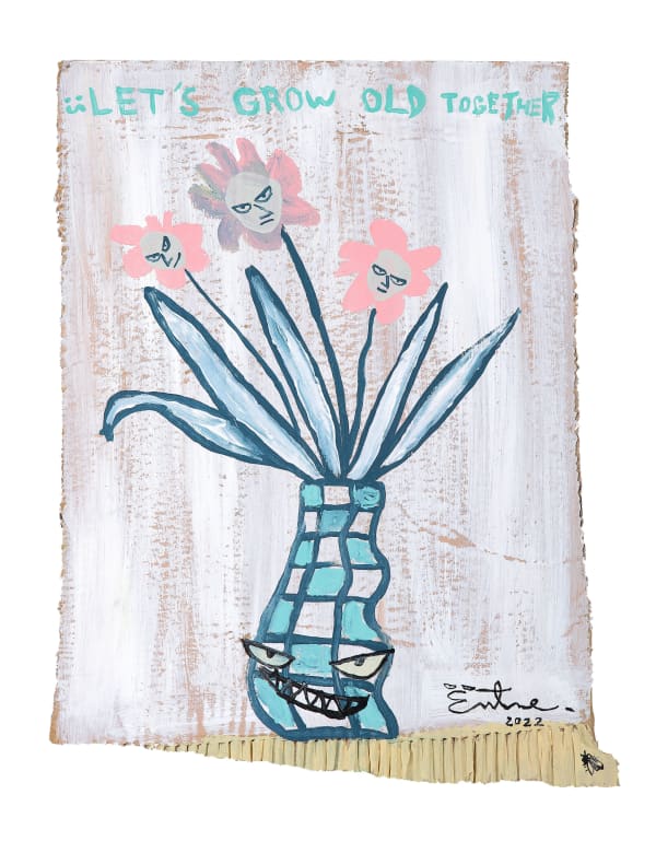 桑拿大可 Sangna Take 花心花 The Flowery Heart, 2022 壓克力顏料／紙板 Acrylic on cardboard 16 3/4 x 12 5/8 in 42.5 x 32 cm