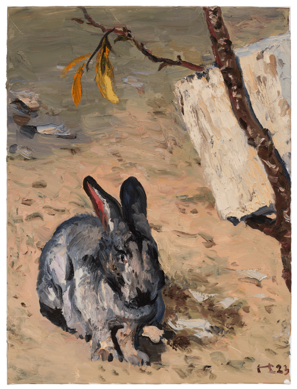 劉小東 LIU Xiaodong 老兔子 Old Rabbit, 2023 油彩/亞麻布 Oil on canvas 80 x 60 cm