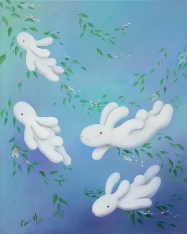 黃本蕊 Benrei HUANG 迎向春天 Towards spring we fly, 2020 壓克力顏料/畫布 Acrylic on canvas 28 x 24 1/8 in 71 x 61 cm