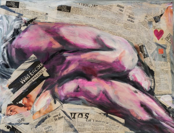 顧福生 Fu-Sheng KU 企尋 Seeking, 1999 綜合媒材／畫布 Mixed media on canvas 14 1/8 x 18 1/8 in 36 x 46 cm